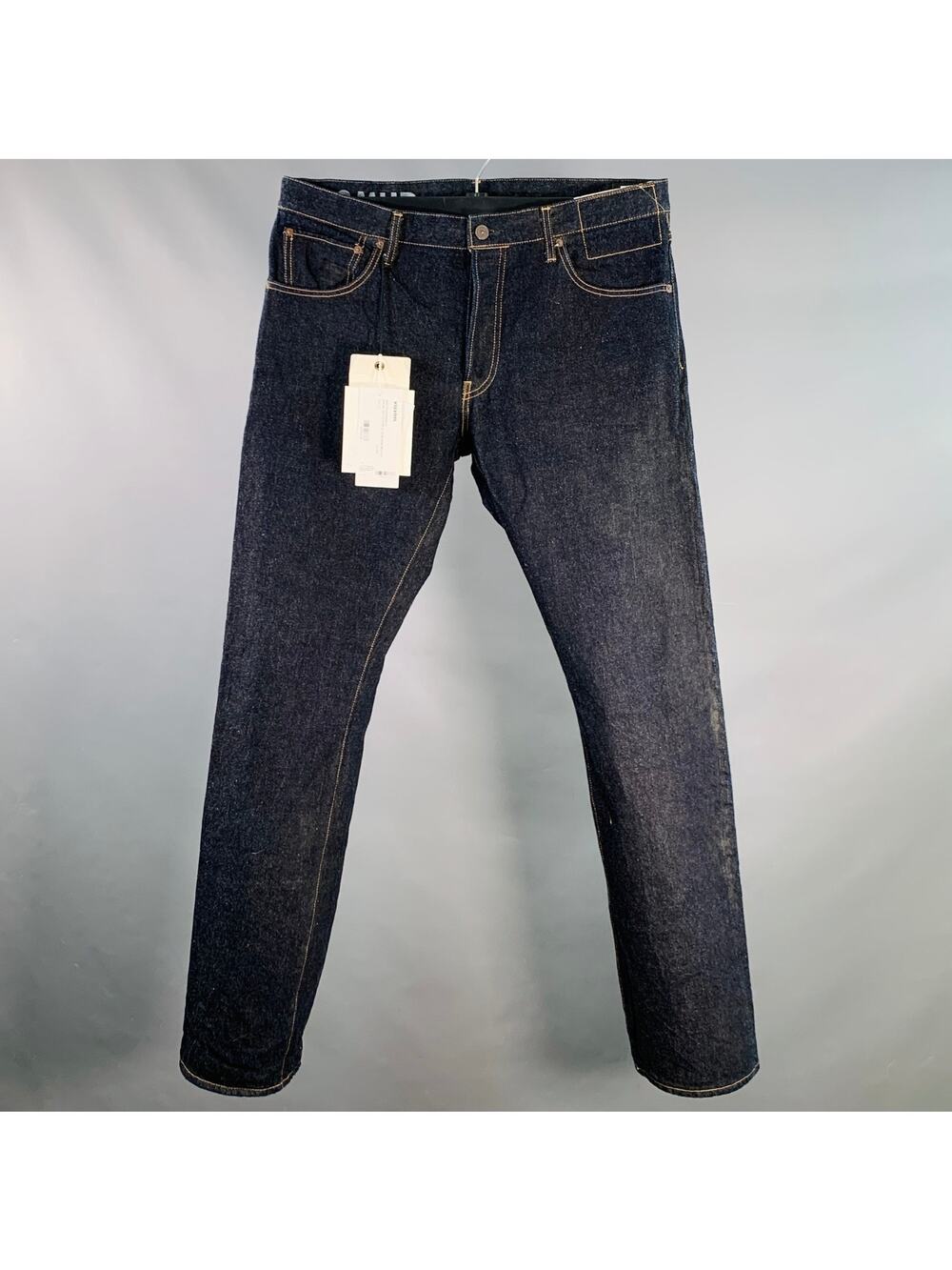 VISVIM Indigo Contrast Stitch Selvedge Mud Overdyed Denim Button Fly Jeans
